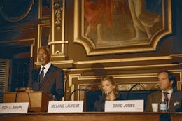 Jones is working with Kofi Annan to raise awareness of climate change