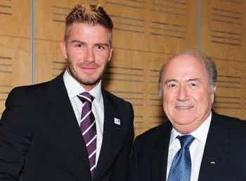 David Beckham and Sepp Blatter