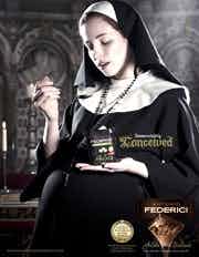 Antonio Federici icecream ad  featuring a pregnant nun