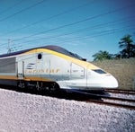 Nose cone of Eurostar on the move