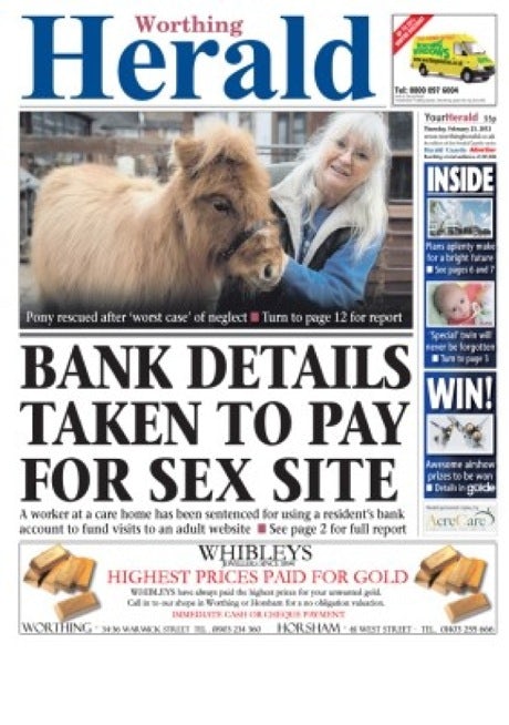 Worthing Herald Front Page