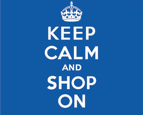 keep calm and shop