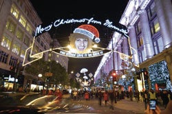 Marmite Christmas lights Oxford Street