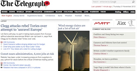 Telegraph website