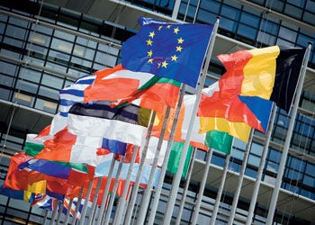 European Parliament flags