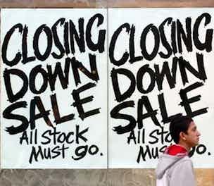 Retail stores closing down