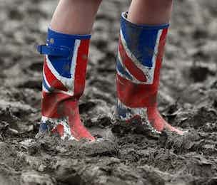 Wellies at a festival