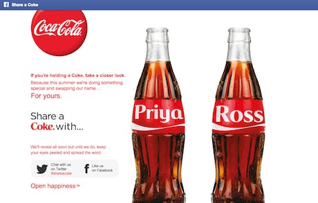 Can you order coke bottles deals with your name on it