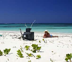TV on the beach
