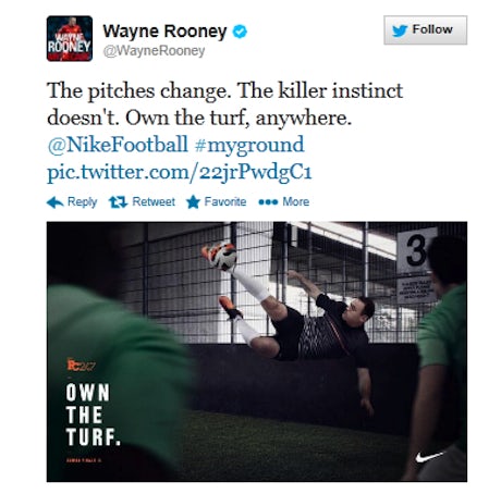 hueco Espectáculo Espectáculo Nike Rooney Twitter promo escapes censure