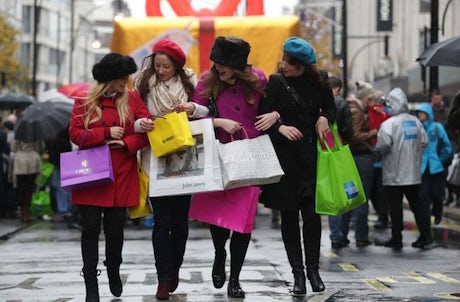 Shoppers on Oxford Street in December.