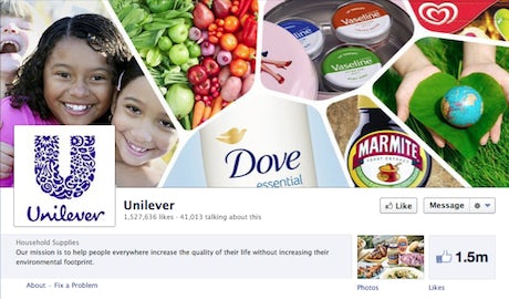 Unilever Facebook page
