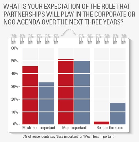 What is your expectation of the role partnerships will play in the corporate or NGO agenda over the next few years
