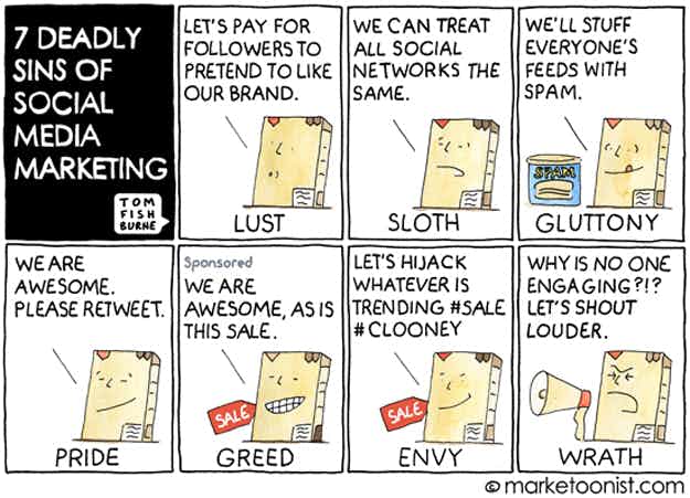 Seven deadly sins of social media marketing
