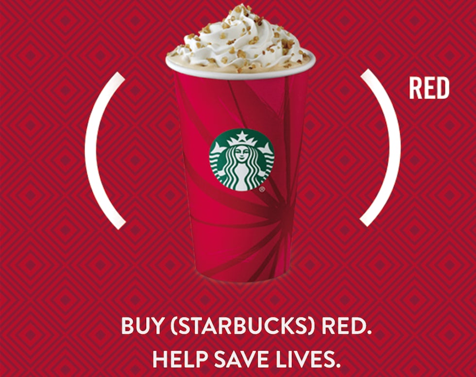 Starbucks is donating money for every coffee bought to (RED)