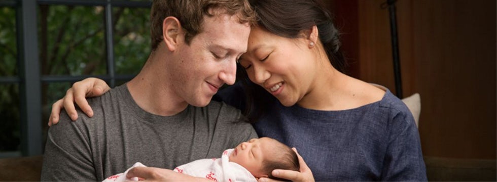 Mark and Priscilla Zuckerberg with baby Max