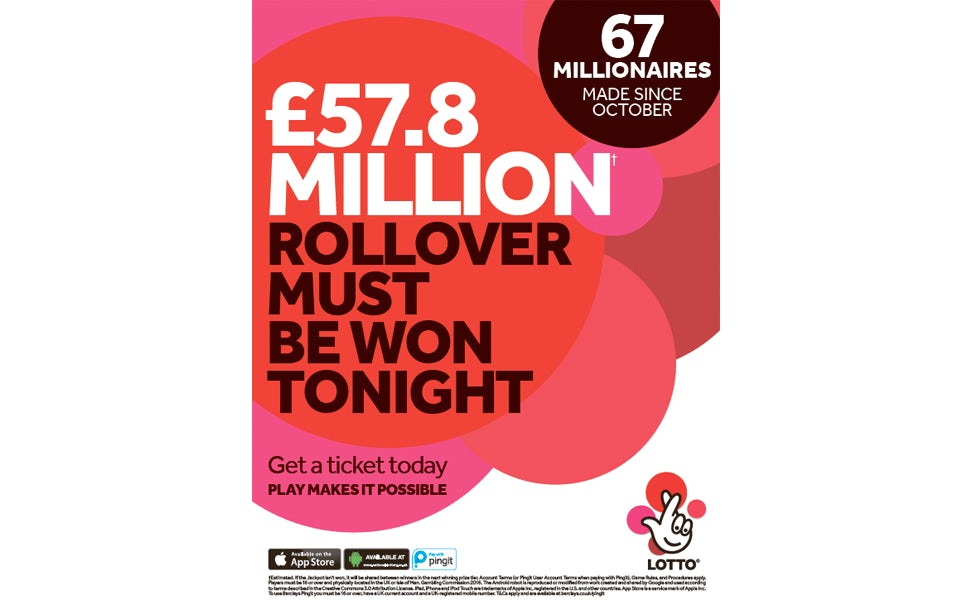 Camelot has been running press ads promoting the jackpot and the number of millionaires it has created