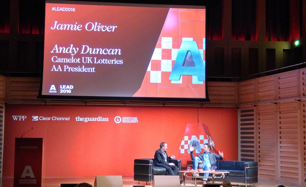 Jamie Oliver was speaking at the Ad Association's annual conference