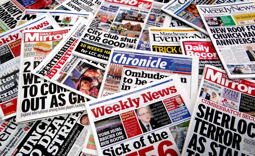 A selection of Trinity Mirror's titles.