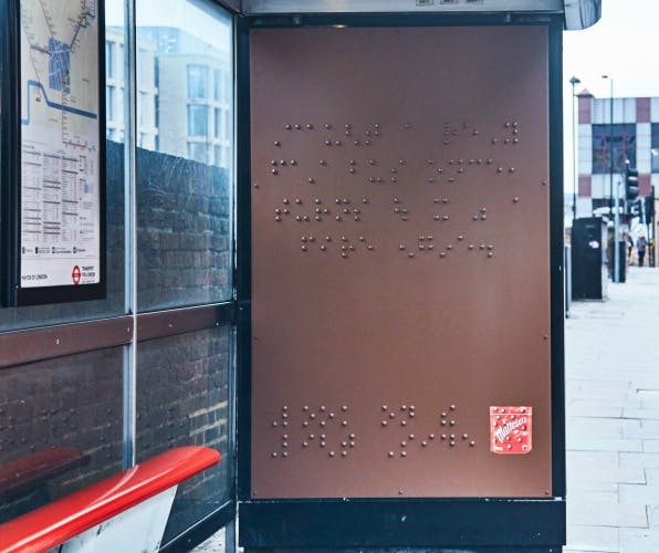 maltesers braille bus stop