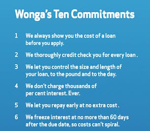 Wonga Ten Commitments