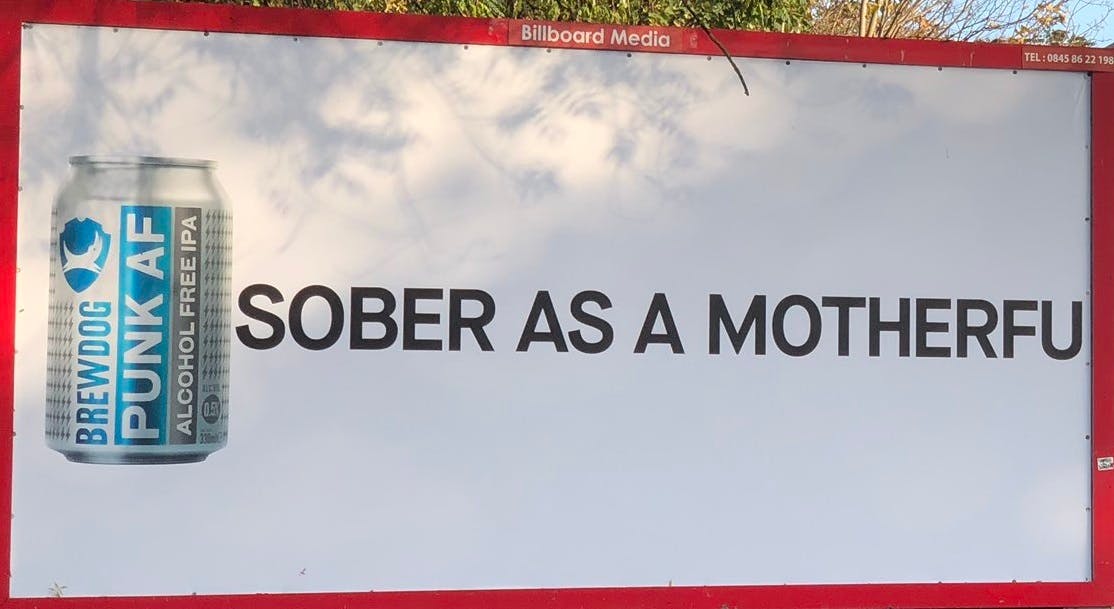 Brewdog 'sober as a motherfu' ad